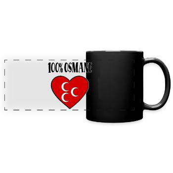 100 Percent Ottoman Ottoman Flag Heart - Full Colour Panoramic Mug - black - Front