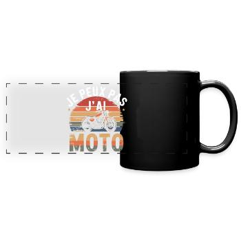 je peux pas j ai Moto - Mug panoramique uni - noir - Devant