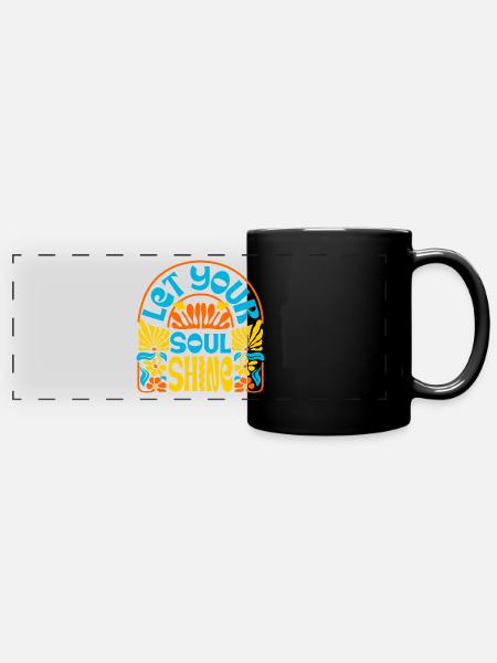 Sommerliche retro-kunst - Panorama-Tasse farbig - Schwarz