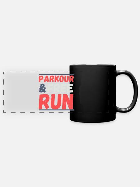 Parkour & FreeRun - Panorama-Tasse farbig - Schwarz
