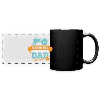 Landwirt Trekker Traktor Vater Papa coole - Panorama-Tasse farbig - Schwarz - Vorne