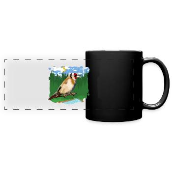 Bird Goldfinch Elegant Animal Protection - Full Colour Panoramic Mug - black - Front