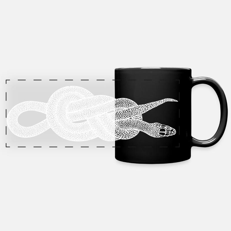 Noeud serpent en forme de huit - Blanc - Mug panoramique uni - noir