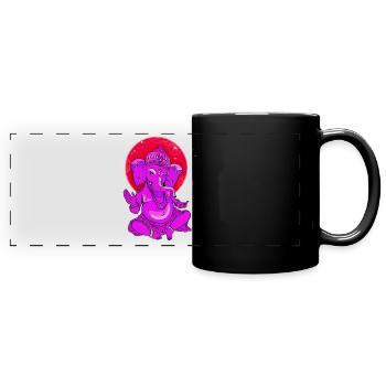 ganesha yoga india buddha god meditation elephant - Full Colour Panoramic Mug - black - Front