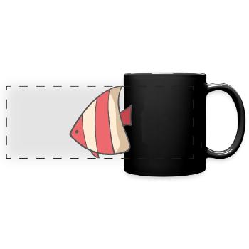 Poisson rayé - Mug panoramique uni - noir - Devant