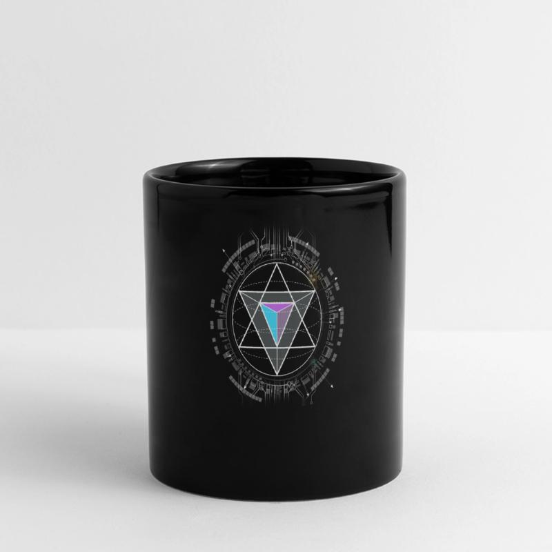 nerd CPU pyramide illuminati game wow hacker code Panorama-Tasse farbig