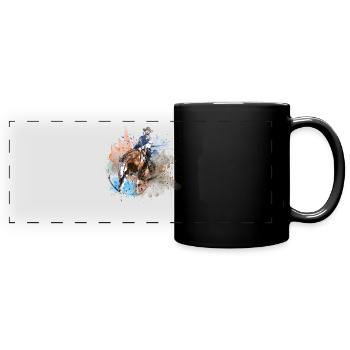 Westernreiter Reining Quarter Horse Sliding Stop - Panorama-Tasse farbig - Schwarz - Vorne