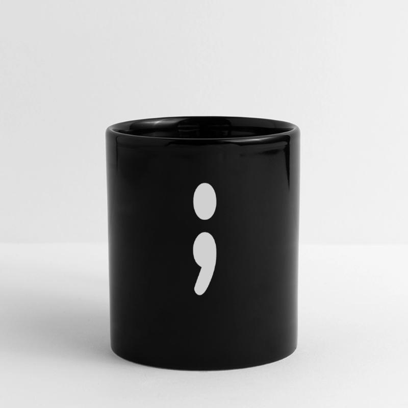 Retro Programmierer Coder Semikolon Old School Panorama-Tasse farbig