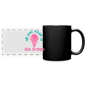 Eis - Panorama-Tasse farbig - Schwarz - Vorne