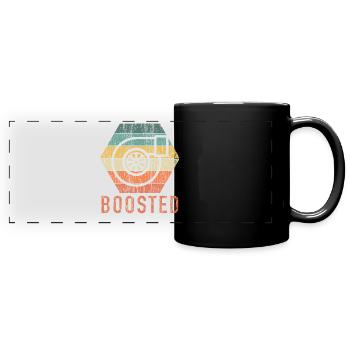 Turbo Car Boosted - Panorama-Tasse farbig - Schwarz - Vorne