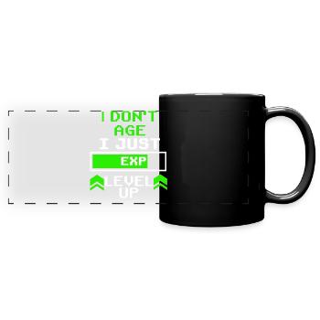 Gaming Shirt Gamer Computer Retro Nerd Geschenk - Panorama-Tasse farbig - Schwarz - Vorne