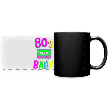 Années 80 - Mug panoramique uni - noir - Devant