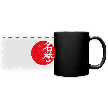 Ehre Japanische Kunst - Panorama-Tasse farbig - Schwarz - Vorne