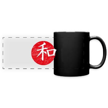 Frieden japanische Kunst - Panorama-Tasse farbig - Schwarz - Vorne