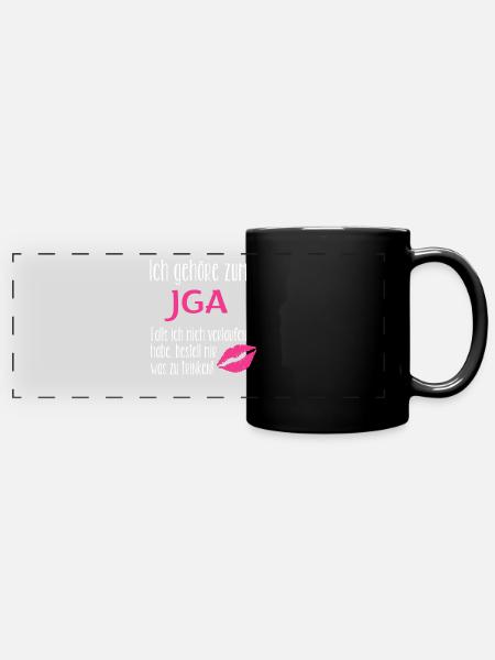 JGA Braut Brautjungfer - Panorama-Tasse farbig - Schwarz