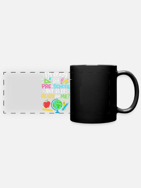Vorschule - Panorama-Tasse farbig - Schwarz
