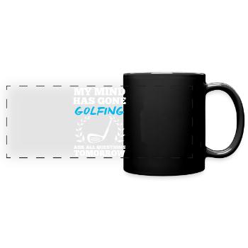 Golf golfer - Full Colour Panoramic Mug - black - Front