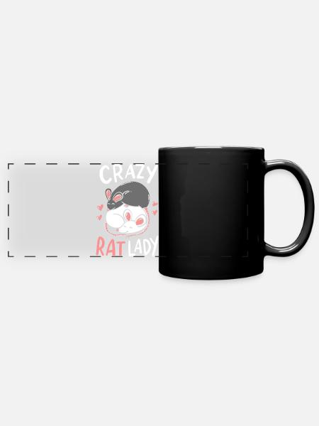 Ratten - Panorama-Tasse farbig - Schwarz