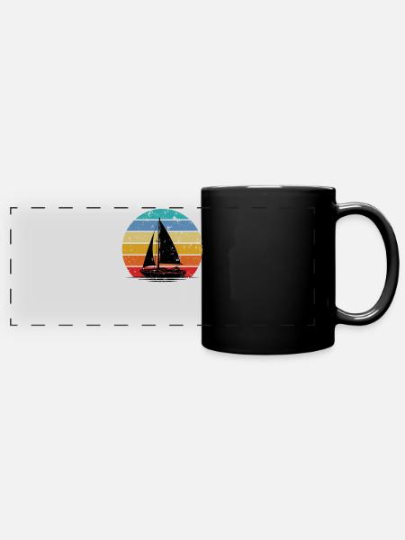 Segeln Segler Regatta - Panorama-Tasse farbig - Schwarz