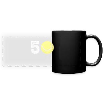 50. fünfzigster Geburtstag Tennis Geschenk - Panorama-Tasse farbig - Schwarz - Vorne