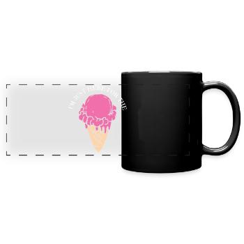 crème glacée - Mug panoramique uni - noir - Devant