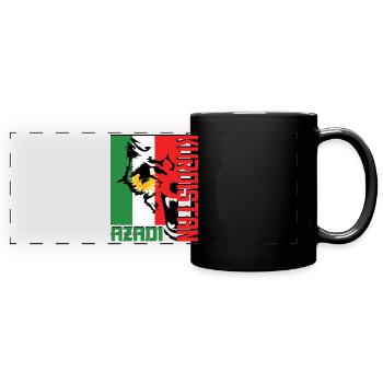 Kurdistan azadi Kurdish people. Kurdish wolf Flag - Mug panoramique uni - noir - Devant