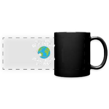 Erde Tag der Erde Welt Rotation Geographie vintage - Panorama-Tasse farbig - Schwarz - Vorne