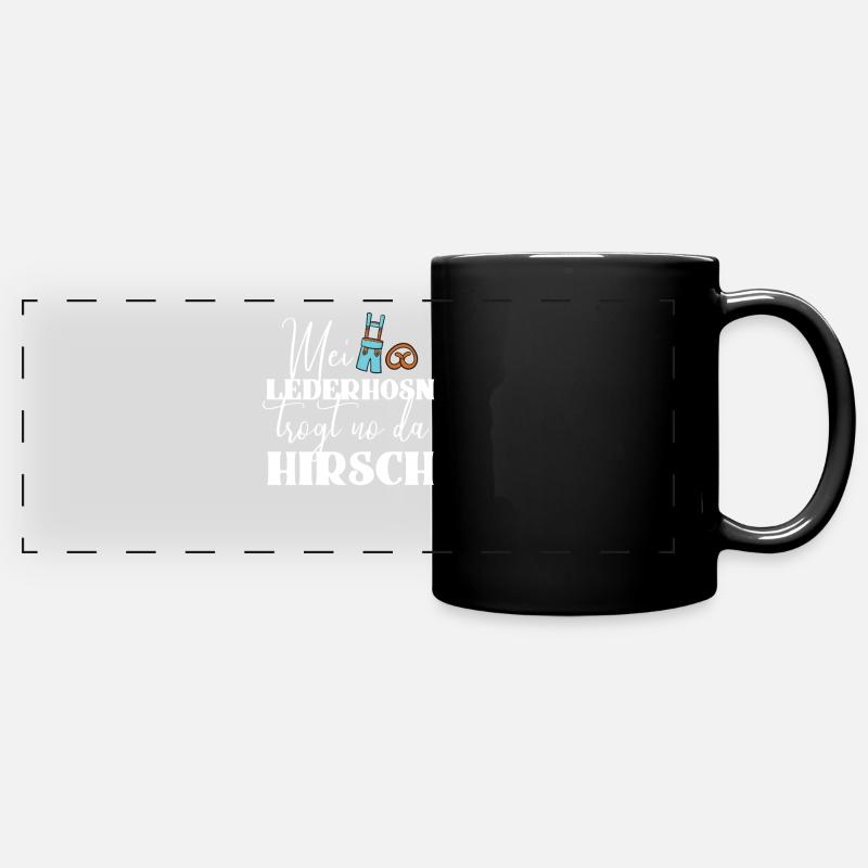 Pantalon en cuir bière Fêter cerf - Mug panoramique uni - noir
