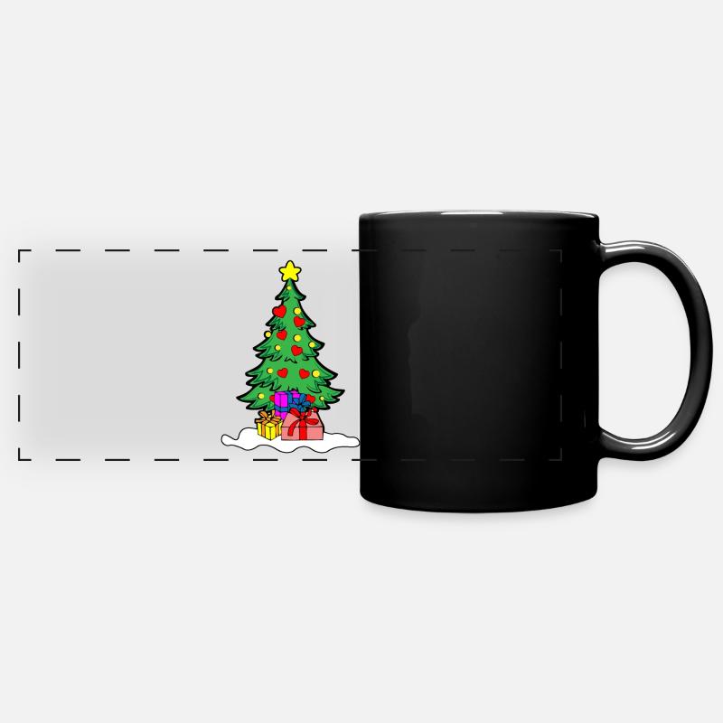 Christmas tree love - Full Colour Panoramic Mug - black
