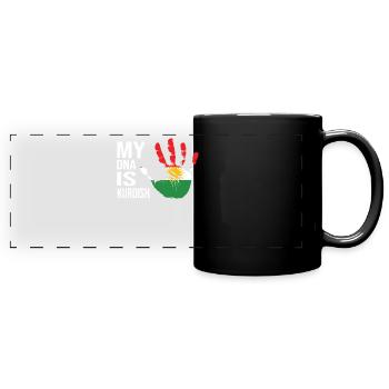 Drapeau du Kurdistan, mon ADN est kurde, kurde cool - Mug panoramique uni - noir - Devant