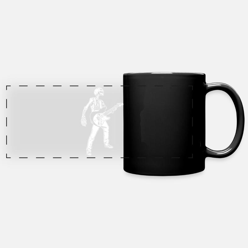 Skeleton guitar guitar player - Full Colour Panoramic Mug - black