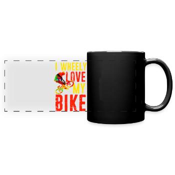 Bicycle cycling bike road bike mountain bike bike - Full Colour Panoramic Mug - black - Front