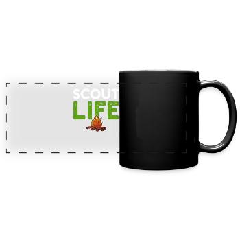 feu de camp scout - Mug panoramique uni - noir - Devant