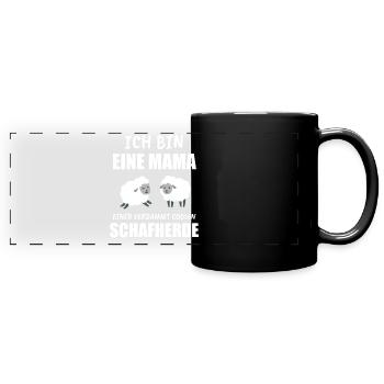 Schaf Schafe Hirte Geschenk - Panorama-Tasse farbig - Schwarz - Vorne