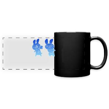 Baka Rabbit Face Slapping Japan funny gift - Full Colour Panoramic Mug - black - Front