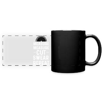 Schreiner Zimmermann Zimmerei - Panorama-Tasse farbig - Schwarz - Vorne