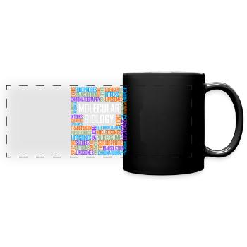 Molekularbiologische Wörter - Panorama-Tasse farbig - Schwarz - Vorne