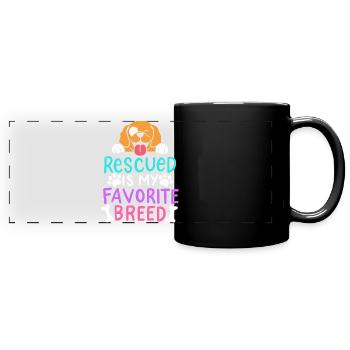 Animal shelter adopting dogs - Full Colour Panoramic Mug - black - Front