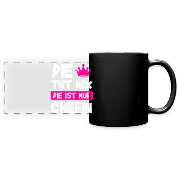 Chefin Chef Vorgesetzte Geschenk - Panorama-Tasse farbig - Schwarz - Vorne