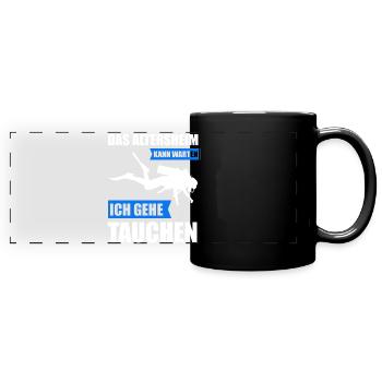 Tauchen Taucher Taucherin Geschenk - Panorama-Tasse farbig - Schwarz - Vorne