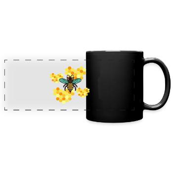 Cadeau d'abeille apiculteur - Mug panoramique uni - noir - Devant