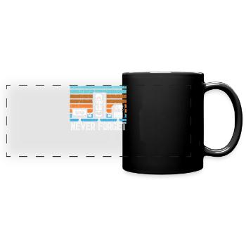 Never Forget - Kassette VHS Diskette - Panorama-Tasse farbig - Schwarz - Vorne
