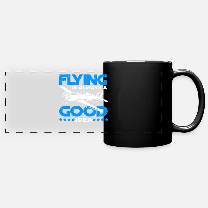 Flying is always a good idea Pilot - Mug panoramique uni - noir