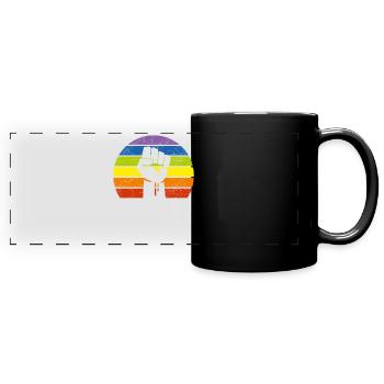 Drapeau de fierté LGBT Fist Retro BLM Vintage Black Lives - Mug panoramique uni - noir - Devant