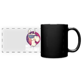 No Problama - Alpaka Lama lustiges Geschenk Motiv - Panorama-Tasse farbig - Schwarz - Vorne