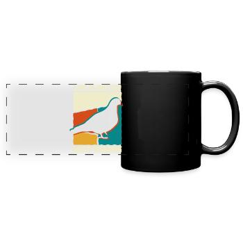 Life is better with pigeons, bird dove - Full Colour Panoramic Mug - black - Front