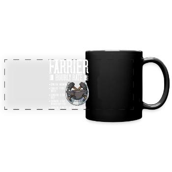 Hufschmied Hufeisen Schmied Hufwerkzeuge Hufe - Panorama-Tasse farbig - Schwarz - Vorne