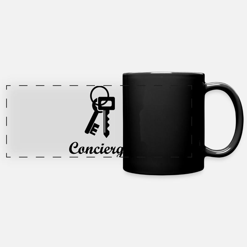 Portier - Panorama-Tasse farbig - Schwarz