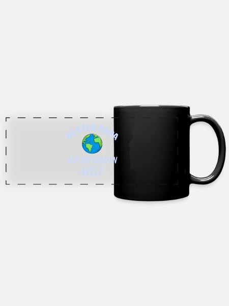 Bester Papa - Panorama-Tasse farbig - Schwarz