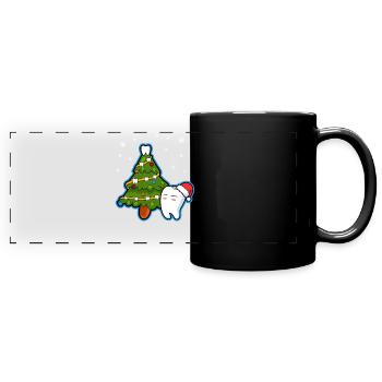Dentiste Dents Sapins Noël Dentist - Mug panoramique uni - noir - Devant